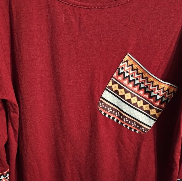 NWOT Boho Print Cuff Top size L - Picture 5 of 7